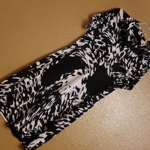 En Focus Safari Button Front Dress Sz 10 Black White